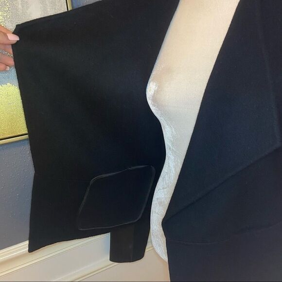 Vince Leather Sleeve Boiled Wool Jacket - Picture 5 of 12